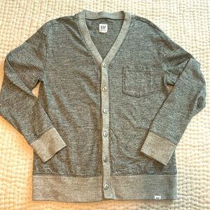 Gap Boys Heathered Gray Button Up cardigan